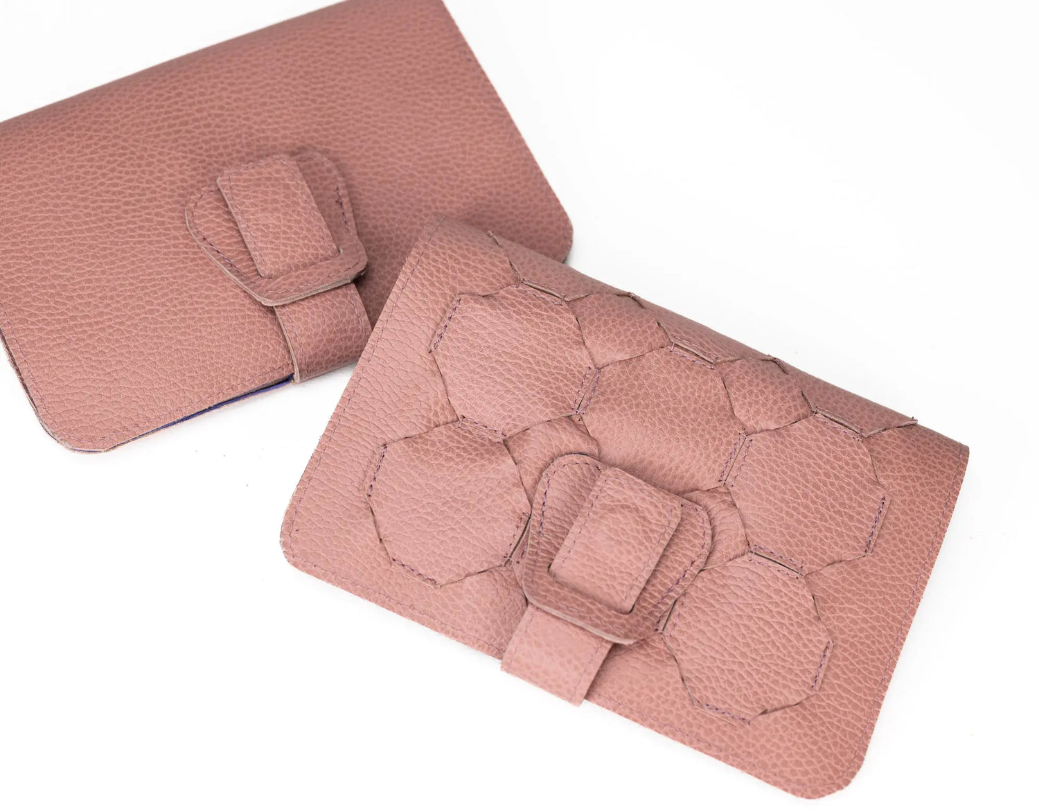Iole Leather Wallet - Dusty Pink Leather