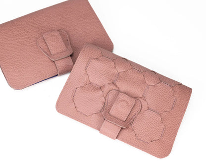 Iole Leather Wallet - Dusty Pink Leather
