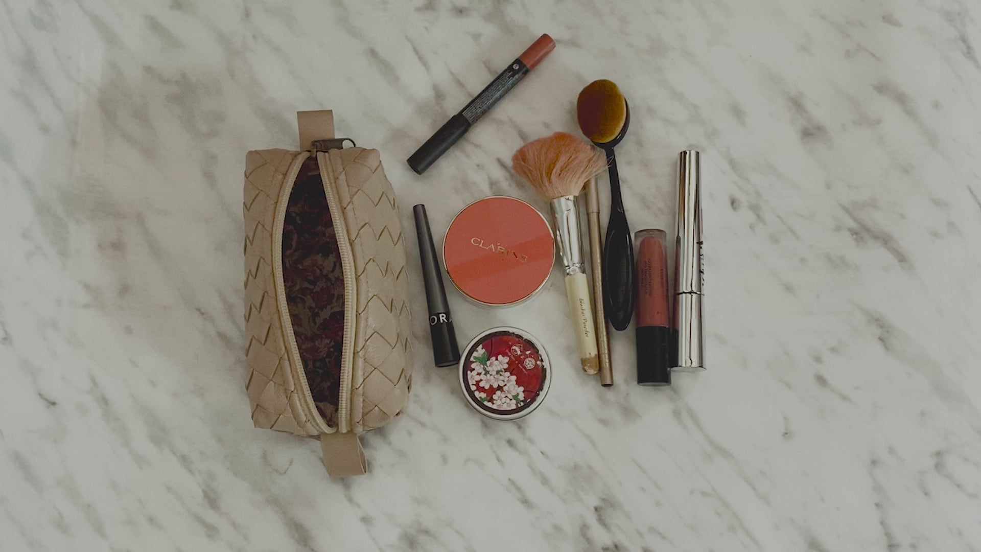 leather handwoven case for makeup