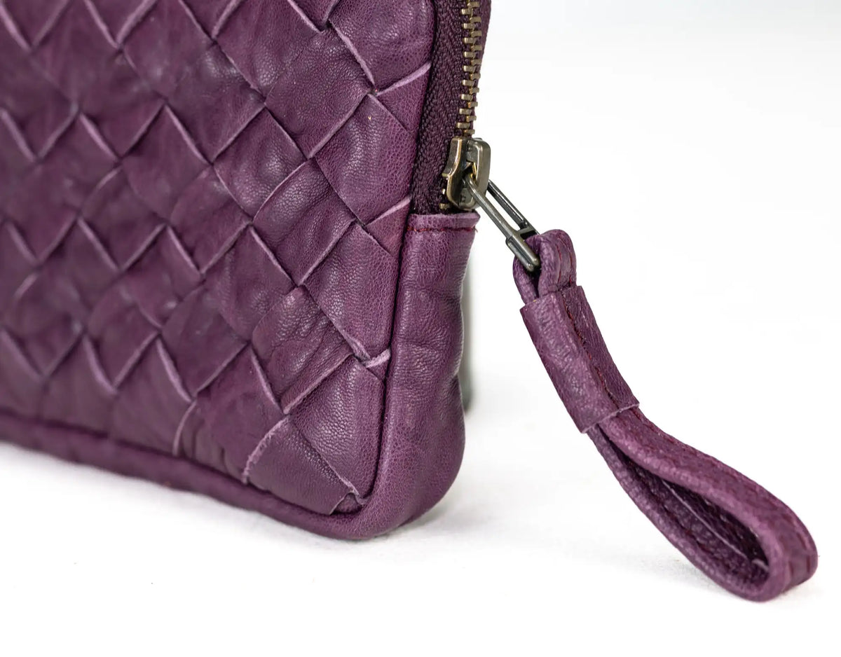 Antheia mini wallet - Imperial purple sheepskin