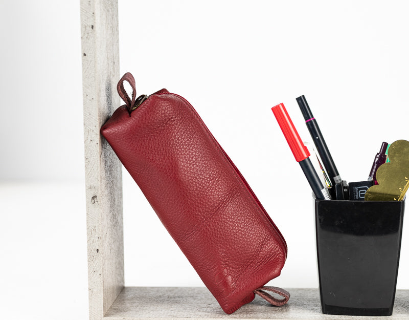 REC case - Deep red leather