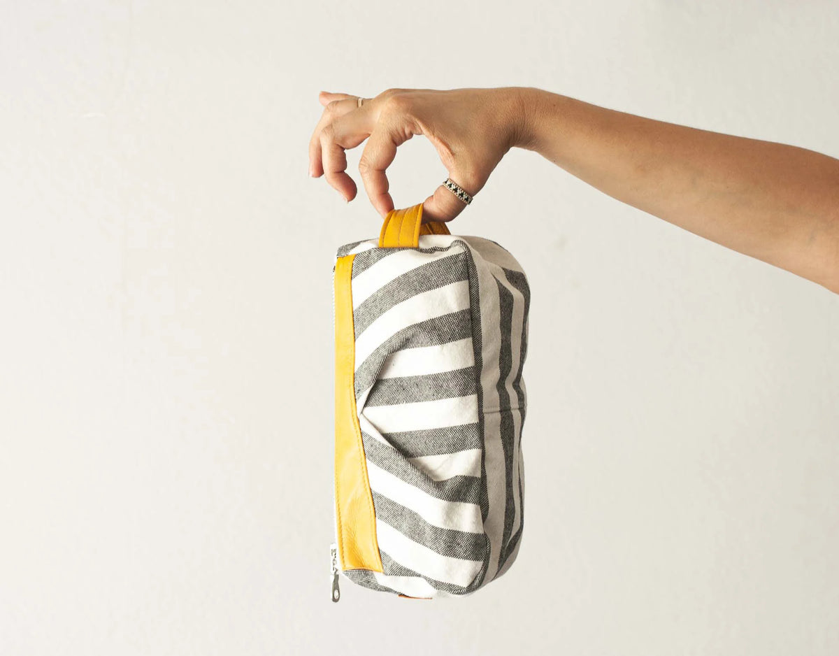 Estia case - Stripe canvas and leather