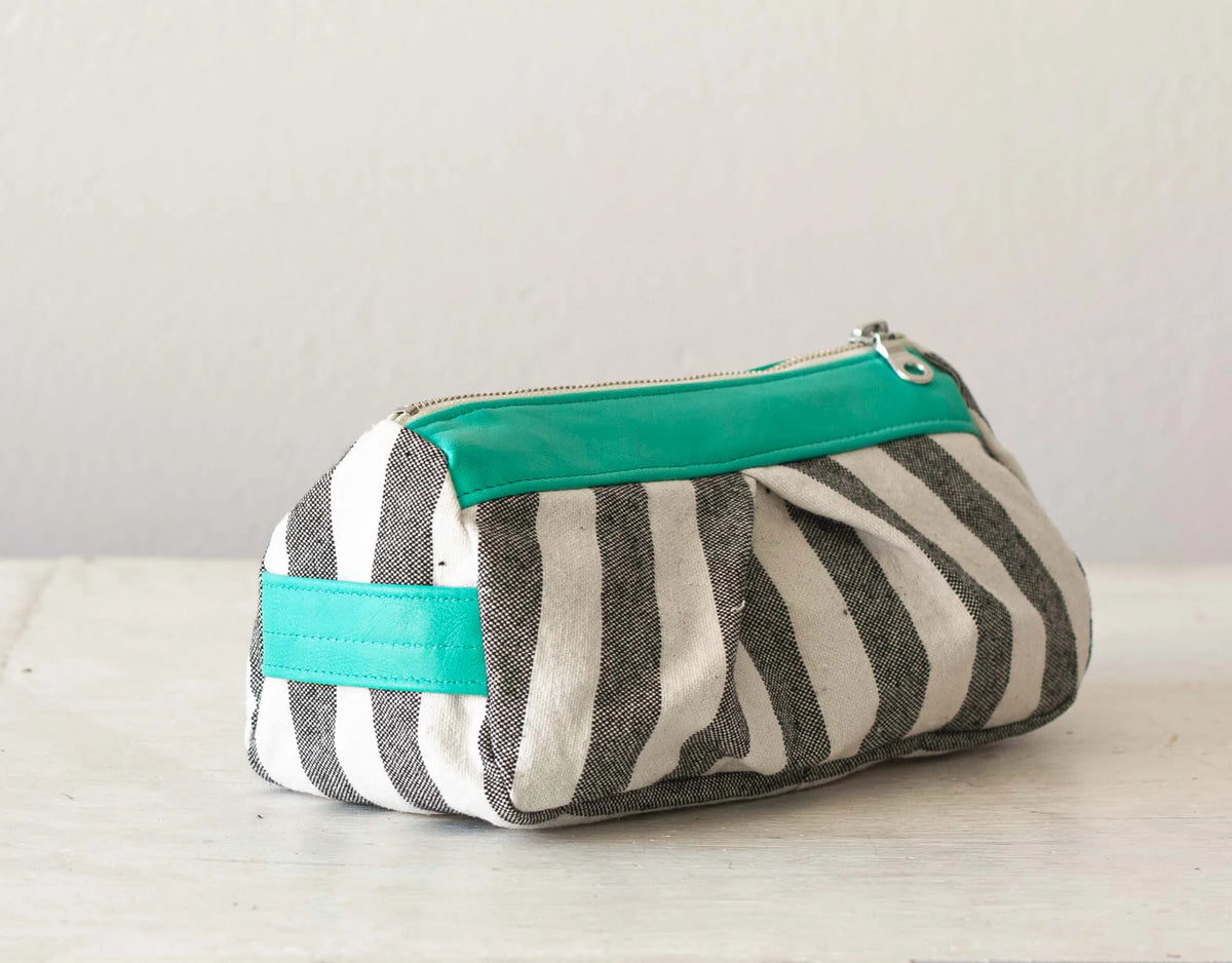 Estia case - Stripe canvas and leather