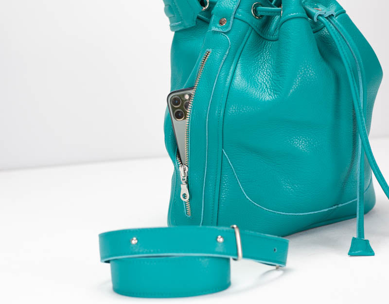 Danae bag - Turquoise leather