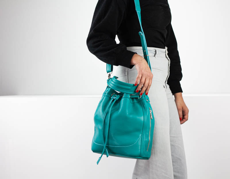 Danae bag - Turquoise leather