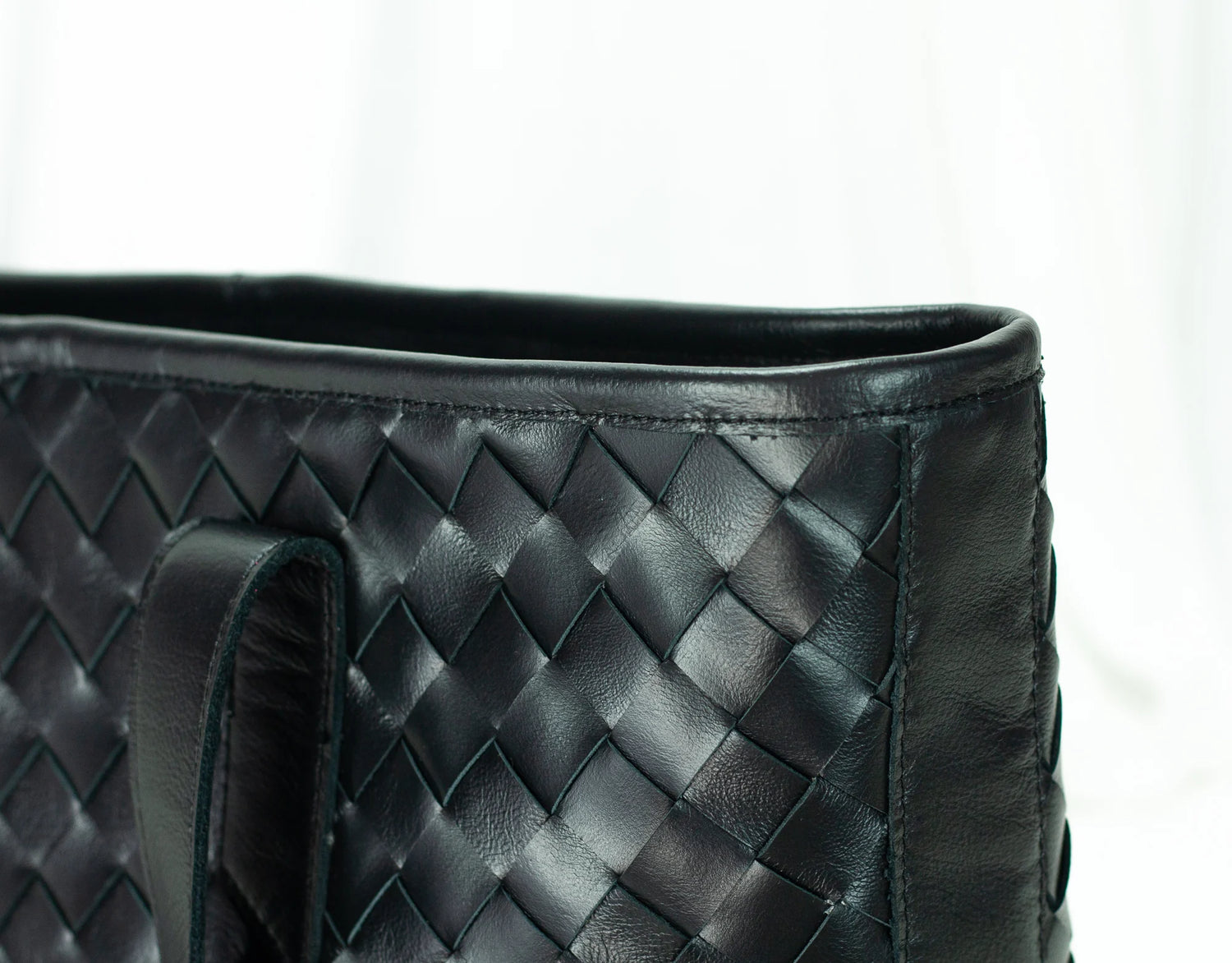 Black quilted handbag