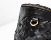 Haris fanny pack - Black handwoven leather - milloobags