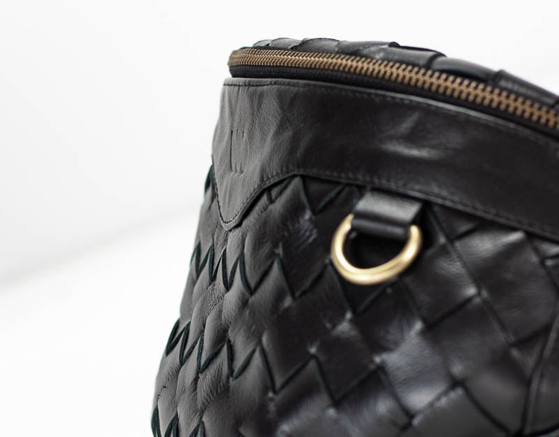 Haris fanny pack - Black handwoven leather - milloobags