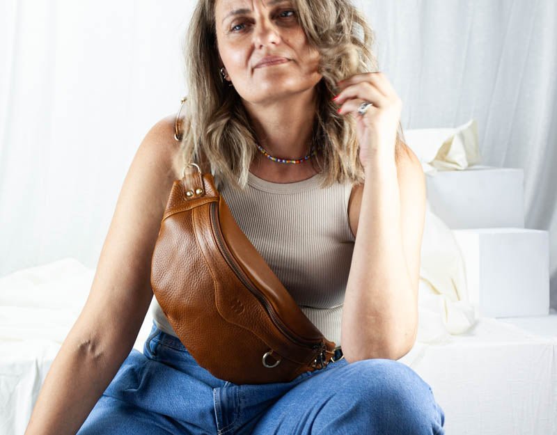 Haris fanny pack - Brown leather - milloobags