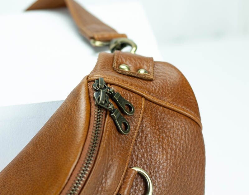 Haris fanny pack - Brown leather - milloobags