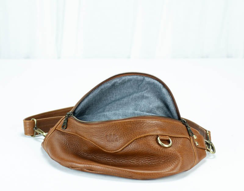 Haris fanny pack - Brown leather - milloobags