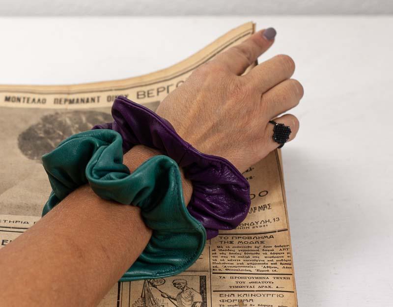 Genuine leather scrunchies - Various colors - milloobags