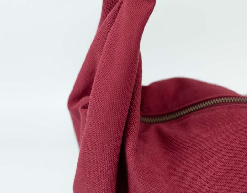 Kallia mini bag - Wine red canvas and leather - milloobags